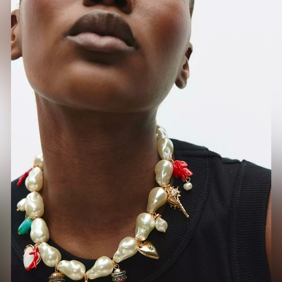 Zara Jewelry - Zara Nautical Pearl Beach Ocean Charm Necklace Choker‎